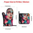 thumbnail image 2 of Fotbe Vibrant Street Art Portrait for 4Pcs Oven Mitts and Pot Holders, 500℉ Heat Resistant Oven Mitts , Non-Slip Silicone Surface Safe for Baking, Cooking, BBQ, 2 of 6