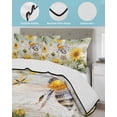 thumbnail image 4 of Sunflower Bee Twin Size Down Alternative Comforter, Lightweight Comforter Quilt Bedding Set with Pillow Shams Vintage Summer Botanical Farmhouse All Seasons Bed Comforter Duvet Insert 68"x86", 4 of 7