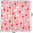 thumbnail image 5 of Valentines Day Shower Curtain, 72"X72" Pink Heart Shower Curtain, Valentine Bathroom Decor, Valentines Day Bathroom Set with Hooks, Cortinas de Baño de San Valentin, 5 of 5