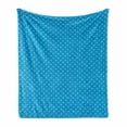 thumbnail image 1 of Egyptian Print Soft Flannel Fleece Throw Blanket, Ankh Immortality and Eternal Life of Civilization, Cozy Plush for Indoor and Outdoor Use, 70" x 90", Azure Blue and White, by Ambesonne, 1 of 6
