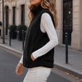 thumbnail image 5 of Hilenly Womens Lightweight Fleece Vest Sleeveless Zip Up Sherpa Jacket Stand Collar Fleece Gilet with Pockets, 5 of 8