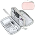 thumbnail image 2 of HRTGFD-Electronic Organizer, Travel Cable Organizer Bag Pouch Electronic Accessories Carry Case Portable Waterproof Double Layers Storage Bag for Cable, Cord, Phone, Earphone, Medium Size, Light Pink, 2 of 4