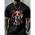 thumbnail image 6 of Men's T-Shirt Red Love Dog Dalmatian Short Sleeve Casual Tee Classic Crew Neck T-Shirt for Men, L, 6 of 6