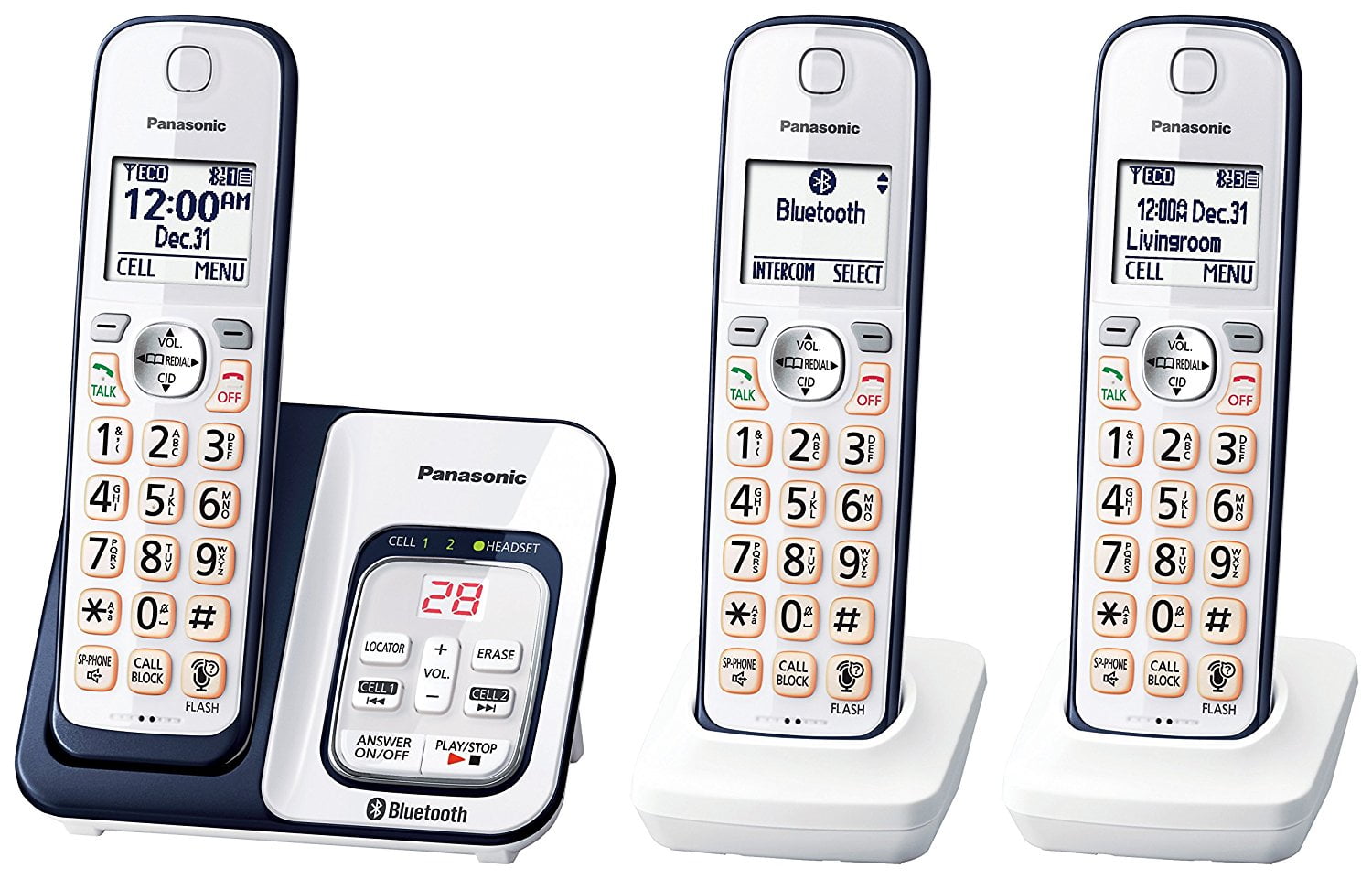 Panasonic KXTGD563AR Link2Cell Bluetooth Cordless Phone with Voice