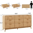 thumbnail image 3 of Akaber Modern Dresser, Fluted 9-Drawer Chest of Drawers for Bedroom, 48" Wide Handleless Wooden Dresser TV Stand for Living Room Entryway, 3 of 9