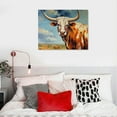 thumbnail image 4 of COMIO  Cow Pictures Wall Decor Picture Of Texas Longhorn Print Bull Horn Picture Artwork Of Cows For Bedroom Living Room, 4 of 4