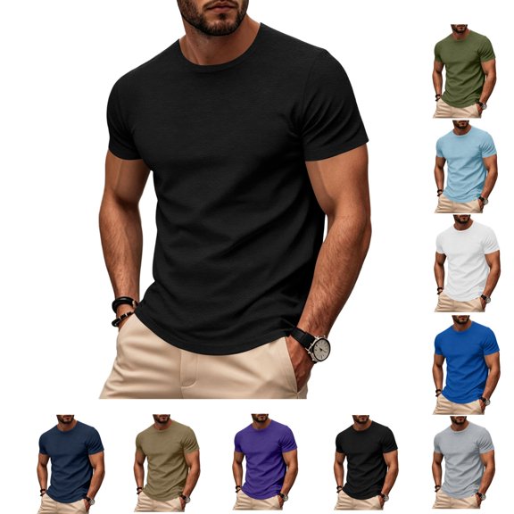 LWavelet Big and Tall Shirts for Men Short Sleeve Crew Neck Tshirts Casual Classic Basic Tee Lightweight Quick Dry Athletic Gym Tops
