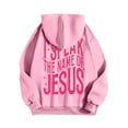thumbnail image 3 of Christian Hoodies for Women 2025 I Speak The Name Of Jesus Hoodie with Pockets Hooded Sweatshirt Women Pullover, 3 of 6