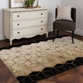 thumbnail image 3 of Brown Geometric Area Rugs 3'x5', Washable Small Throw Rugs for Living Room Bedroom, Modern Abstract Art Ombre Indoor Outdoor Rug Non-Slip Low Pile Carpet Runner Reversible Floor Mats, 3 of 8