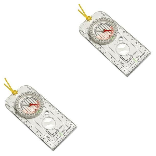 Eigraketly Navigation Map Ruler Scouting Hiking Professional Scale Orienteering Outdoor Drawing Rulers Equipment Survival Mostrar como imagen 2piezas Eigraketly CBP003387