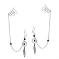 thumbnail image 3 of AeraVida Dreamcatcher and Ear Cuff Chain with Black Onyx Stone Sterling Silver Unisex Dangle Earrings, 3 of 4
