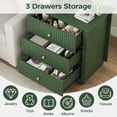 thumbnail image 4 of IDEALSOUL Nightstand, 24" Wide End Table with Storage, Fluted Nightstand with USB Charging Station, Large 3 Drawers nightstand for Bedroom Living Room(1pc, Green), 4 of 11