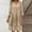 Khaki, variant on Womens Lace Dress 2025 Elegant Boho Floral Embroidery Midi Dresses Flowy Beach Vacation Wedding Guest Dressy