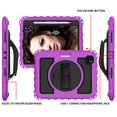thumbnail image 3 of 360 Degree Rotating iPad Pro 11 inch 2020 2nd Generation Case with Pencil Holder, Dteck Kickstand Shockproof Heavy Duty with Shoulder Strap Hand Strap For iPad Pro 11 (2020), Purple + Black, 3 of 7