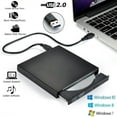 thumbnail image 1 of DEBGFS USB External DVD CD RW Disc Burner Combo Drive Reader for Windows 98/8/10 Laptop PC,black, 1 of 8