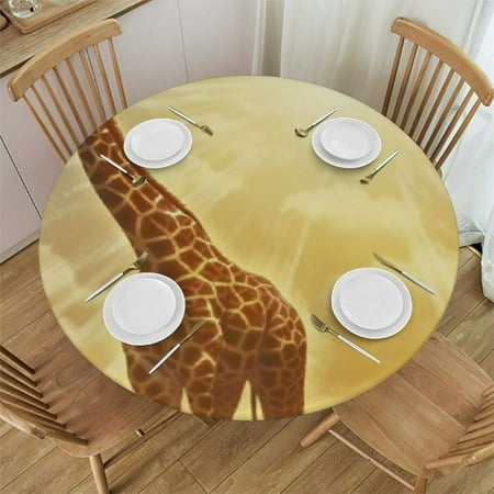

Patifu Giraffe Round Table Cover Stain Resistant Washable Indoor Outdoor Tablecloth Kitchen Dining Wedding Parties Waterproof Fabric Outdoor Picnic Camping Indoor Kitchen Dining Party