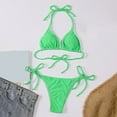 thumbnail image 2 of Glisme Swimsuits For Women Ladies Split Bikini Set Summer Solid Color Swimwear Green Bathing Suits For Swimming Pool, 2 of 3