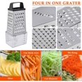 thumbnail image 3 of Ralladores de cocina - Rallador cuadrado de acero inoxidable para verduras, zanahorias, queso, frutas, 3 of 7