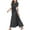 Black, variant on Fesfesfes Women Dress Round Neck Short Sleeve Beach Polka Dot Bandage Long Maxi Dress Plus Size $10