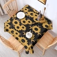 thumbnail image 2 of Black Moon Sunflower Pattern Square Tablecloth,Waterproof Square Table Cover,Wipeable Spillproof Washable Table Cover for Home Kitchen Party Decor 60"x60"(152x152cm), 2 of 6