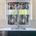 thumbnail image 3 of Kitchen Curtains Set 3 Piece with Exotic Hawaiian Palms and Hibiscus Blooms, 27.5x24 Inch Polyester Drapes for Island Getaway Kitchen Themes, 3 of 6