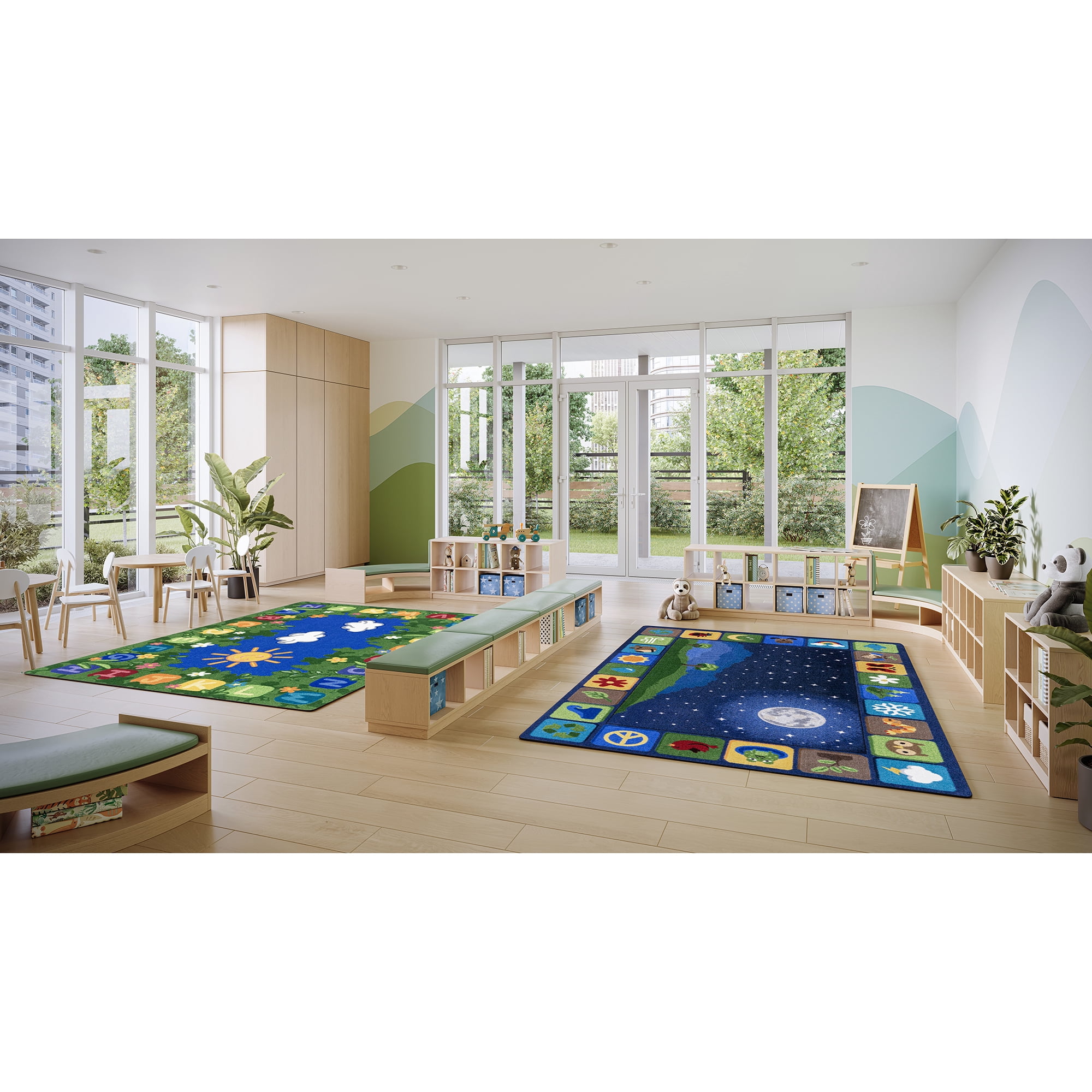 Joy Carpets Peaceful Planet 7'8" x 10'9" Indoor Area Rug in Color Multi