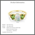 thumbnail image 4 of Gem Stone King 2.04 Cttw 10K Yellow Gold Oval Cabochon White Simulated Opal Green Peridot and Accent Diamond 3-Stone Engagement Ring for Women | Three Stone Wedding Anniversary Ring (Size 6.5), 4 of 4