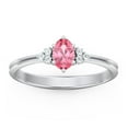 thumbnail image 2 of Birthstone Oval Ring with Shoulder Accents - Pink Tourmaline (October), 2 of 5