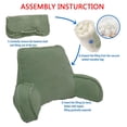 thumbnail image 2 of Bilot Super Soft Assembly Needed DIY Backrest Reading Bed Rest Pillow with Arms and Pockets 18" H for Sitting in Bed Couch Sofa, Removable Cover and Filling Seprated Set, 20" x 18" x 17", Sage, 2 of 9