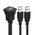 thumbnail image 6 of Square Double Port USB3.0 Extension Cord Snap On Installation Waterproof PVC For Vehicles Marine Systems, 6 of 8