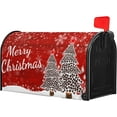 thumbnail image 3 of Merry Christmas Tree Winter Snowflake Pine Mailbox Covers Magnetic Standard Size 25.5" X 21",White Snow Red Mailbox Wraps Post Letter Box Cover for Holiday Garden Yard Decor, 3 of 6