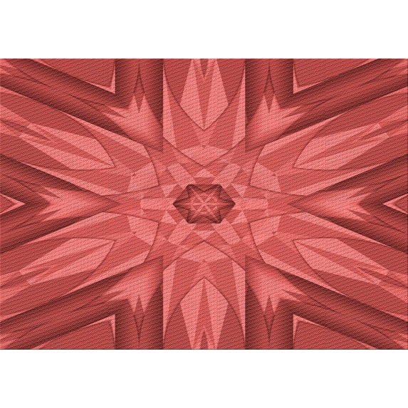 Ahgly Company Machine Washable Indoor Rectangle Transitional Red Area Rugs, 4' x 6'