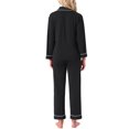 thumbnail image 3 of INSPIRAR CHIC Conjunto de Pijamas de Algodón para Mujeres, Camisa de Manga Larga con Botones y Pantalones, Talla L, Negro, 3 of 6