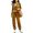 Gold, variant on JIAYUE Women Velvet 2 Piece Outfit Cowl Neck Solid Color Long Sleeve Top Elastic Waist Jogger Pants Set for Vacation Daily Walking