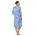 thumbnail image 2 of Aria Women's Knit Velour Long Sleeve Square Neck Nightgown with Pockets, Sizes S to 5X, 2 of 5