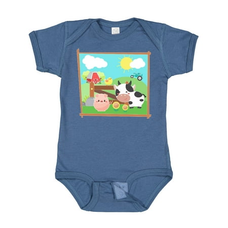 

Inktastic Farm Animals with Cow Chick and Pig Gift Baby Boy or Baby Girl Bodysuit