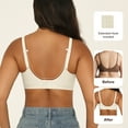 thumbnail image 5 of Qylux Women's Wireless No Underwire Bras Seamless Full Coverage Push Up Bralette, Comfortable Everyday Bra,Beige,XL, 5 of 8