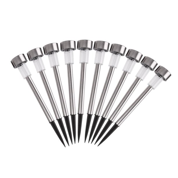 Riwesomey Luz LED de energía solar para jardín, paisaje, suelo, lámpara de acero inoxidable para exteriores, resistente a la lluvia Jardín y Patio 10 piezas Riwesomey TO000026-03