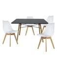 thumbnail image 1 of Set Comedor Oslo Mundo In Melamina 120 Negro 4 sillas Frankfurt Blanco Minimalista, 1 of 8