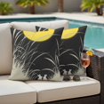 thumbnail image 4 of Yellow Moonlight Outdoor Waterproof Pillow Covers, Modern Rustic Rabbits Botanical Decorative Square Throw Pillowcase Sofa Cushion Sham for Patio/Couch/Chair, 24"x24" 2 Pack, 4 of 8