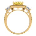 thumbnail image 4 of 3.005 ctw 3 Stone Anniversary Ring for Women | Princess Cut Natural Citrine | Hyperallergenic Solid 18K Yellow Gold, 4 of 5
