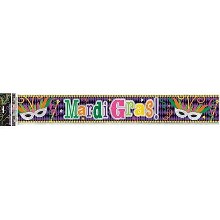 12' Foil Mardi Gras Party Banner