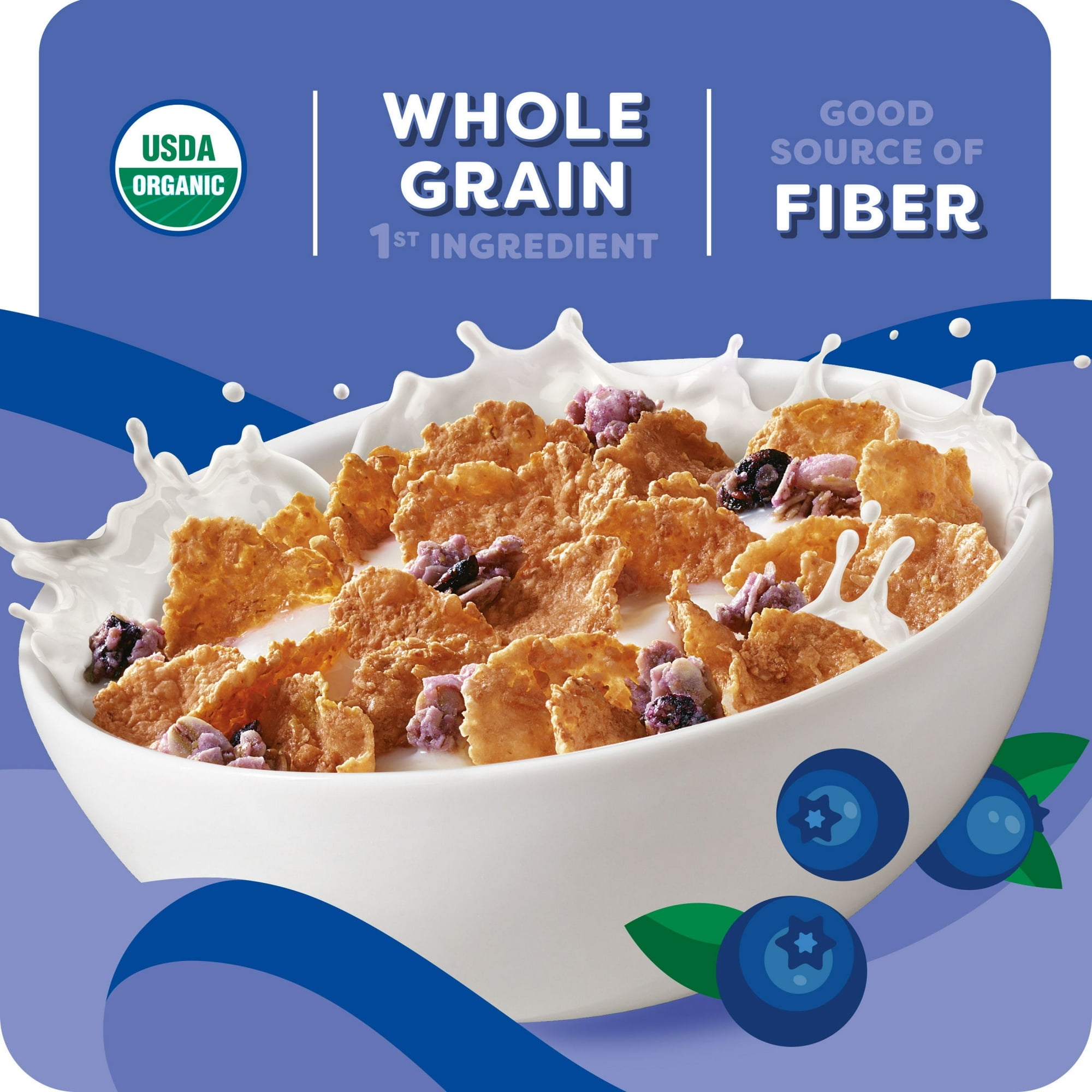 Kashi Breakfast Cereal, Organic, Whole Grain, Blueberry Clusters, 17.2oz Box