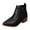Black, variant on Black Women'S Ankle Boots With A Sharp Pointed Toe Side Zipper Closure Chunky Low Heel For Elegant Comfort