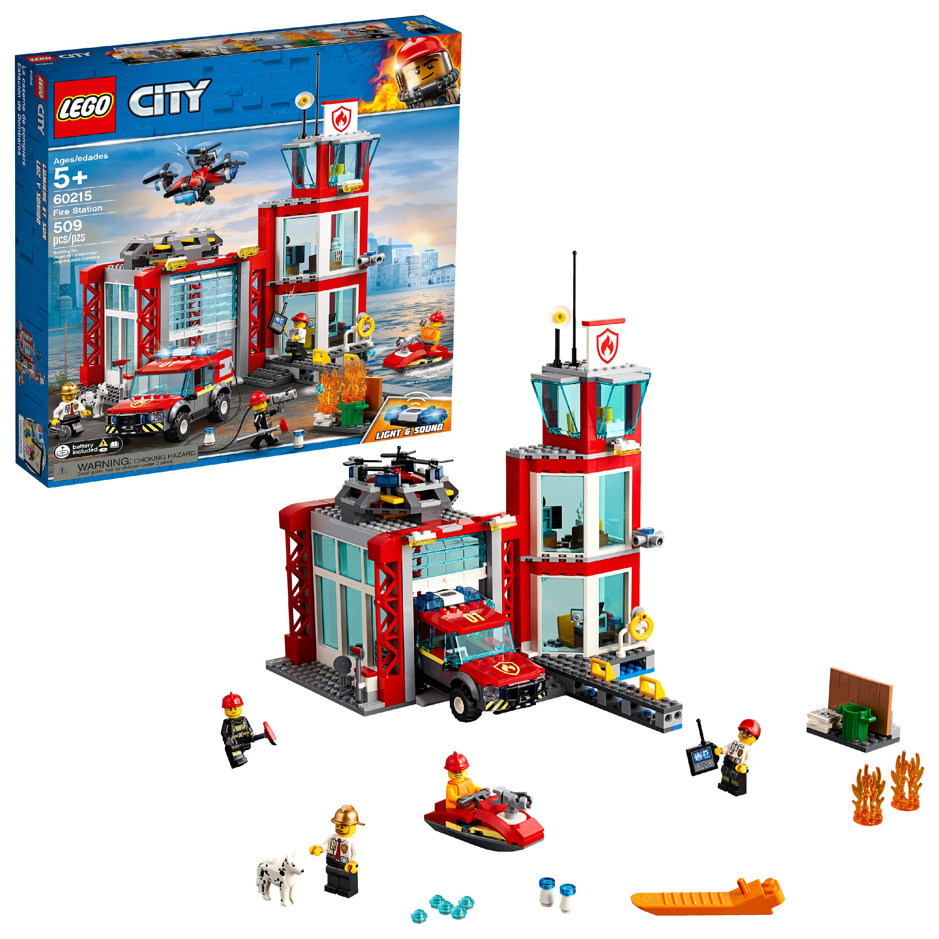 509 Pieces New 2019 LEGO City Fire Station 60215 Building Kit 