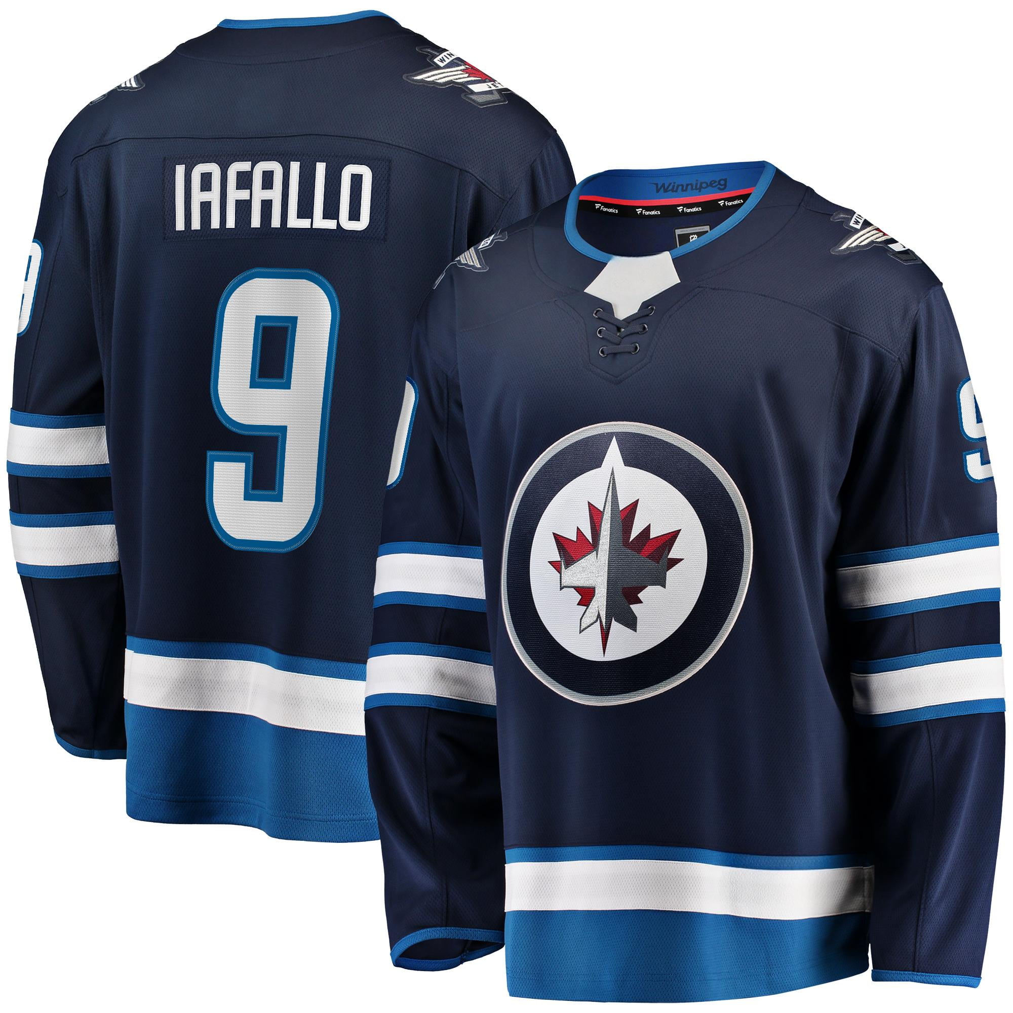 Men'S Hockey Jersey Winnipeg Jets Navy Blue #9 Alex Iafallo Fan