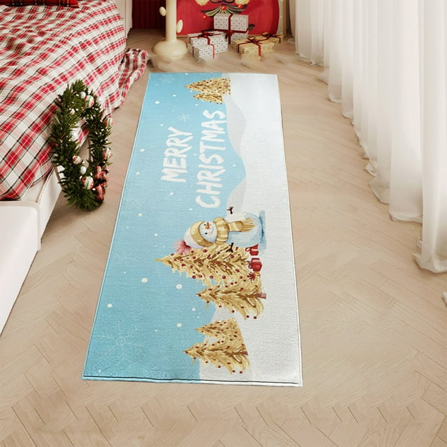 Matoen12 Christmas Living Room Rug Easy Care Bedroom Bedside Rug Suitable for Bedroom Living Room Outdoor