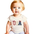 thumbnail image 4 of Ink-Printed USA Coquette Bow Shirt for Women Girls July 4th Family Matching Tee Lace Letters Natural Shirt Youth Small, 4 of 9