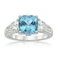 thumbnail image 2 of Jay Heart Designs 925 Sterling Silver Treated Blue Topaz with Simulated White Diamond Ring, 2 of 2