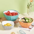 thumbnail image 6 of Stackable Square Plastic Bowl with Lid Salad Bowl for Meal Prep Kitchen Supply, 6 of 10